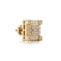 Gleaming Square Diamond Earrings in Yellow 10k Gold