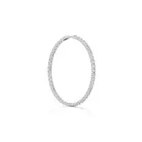 Glary Round Diamond Earrings in White 10k Gold