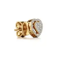 Passionate Heart Diamond Earrings in Yellow 10k Gold