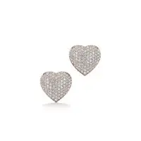 Finesse Heart Diamond Earrings in Rose 10k Gold
