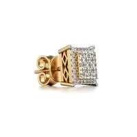 Flashy Cube Diamond Earrings in Yellow 10k Gold