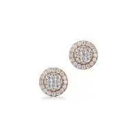 Classic Bling Diamond Earrings in Rose 10k Gold