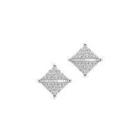 Art Deco Diamond Earrings in White 10k Gold