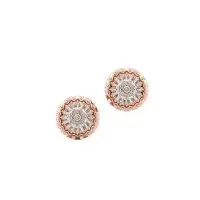 Floral Fusion Diamond Earrings in Rose 10k Gold