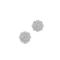 Brilliant Blossom Diamond Earrings in White 10k Gold