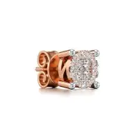 Classic Circle Cuts Diamond Earrings in Rose 10k Gold