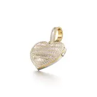 Blinging Heart Keepsake Diamond Pendant in Yellow 10k Gold