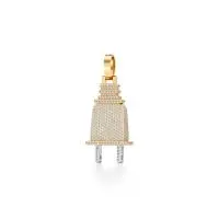 Flashy Plug Diamond Pendant in Yellow 10k Gold