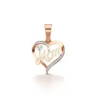 Captivating Mom Love Diamond Pendant in Rose 10k Gold