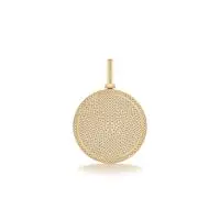 Coolio Round Medallion Diamond Pendant in Yellow 10k Gold