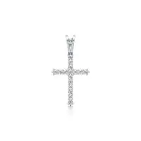 Jamming Cross Diamond Pendant in White 10k Gold