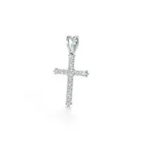 Jamming Cross Diamond Pendant in White 10k Gold