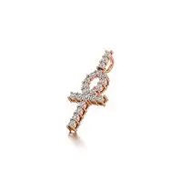 Shiny Ankh Diamond Pendant in Rose 10k Gold