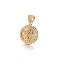 Pharaoh Medallion Diamond Pendant in Yellow 10k Gold