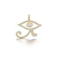 Glary Eye of Horus Diamond Pendant in Yellow 10k Gold