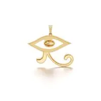 Glary Eye of Horus Diamond Pendant in Yellow 10k Gold