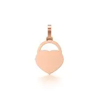 Frozen Heart Lock Diamond Pendant in Rose 10k Gold