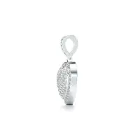 Emblossomed Heart Diamond Pendant in White 10k Gold