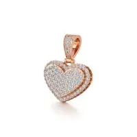 Dazzling Heart Diamond Pendant in Rose 10k Gold
