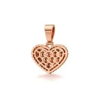 Dazzling Heart Diamond Pendant in Rose 10k Gold
