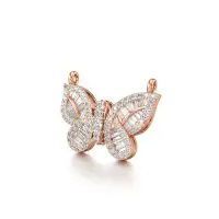 Open Butterfly Diamond Pendant in Rose 10k Gold