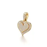 Snazzy Heart Diamond Pendant in Yellow 10k Gold