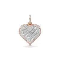 Flashy Heart Diamond Pendant in Rose 10k Gold