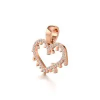 Dripping Heart Diamond Pendant in Rose 10k Gold