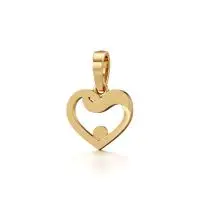 Curvilinear Heart Diamond Pendant in Yellow 10k Gold