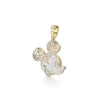 Rizzy Mickey Mouse Diamond Pendant in Yellow 10k Gold