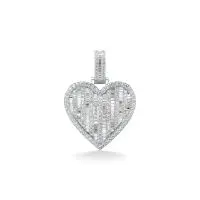 Shape of Love Diamond Pendant in White 10k Gold