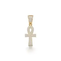 Holy Cross Diamond Pendant in Yellow 10k Gold