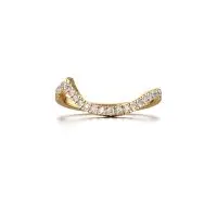 Spiral Ring Band Diamond Ring in Yellow 10k Gold