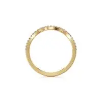 Wavy Ring Band Diamond Ring in Yellow 10k Gold