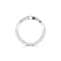 Overlapping Ring Band Diamond Ring in White 10k Gold