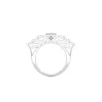 Harmony Charm Diamond Ring in White 10k Gold