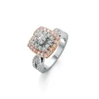 Elegant Bling Diamond Ring in Rose 10k Gold