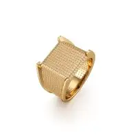 Glossy Boxed Diamond Ring in Yellow 10k Gold