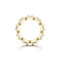 Glitzy Asscher Diamond Ring in Yellow 10k Gold