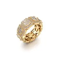 Glitzy Asscher Diamond Ring in Yellow 10k Gold