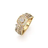 Enchanting Bling Diamond Ring in Yellow 10k Gold