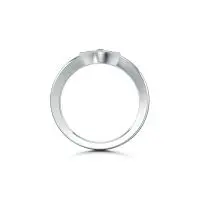 Open Leaf Diamond Ring in White 10k Gold