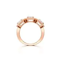 Geared Asscher Diamond Ring in Rose 14k Gold
