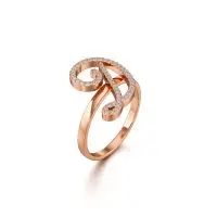Swanky D Diamond Ring in Rose 10k Gold