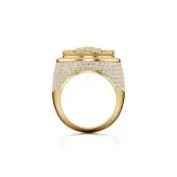 Flashy Giant Diamond Ring in Yellow 10k Gold