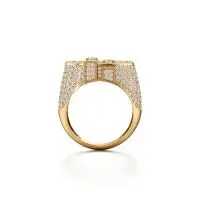 Chunky Scrilla Diamond Ring in Yellow 10k Gold