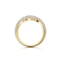 Icy Coiled Snake Diamond Ring in Yellow 10k Gold