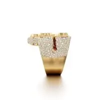 Glistening Puzzle-piece Diamond Ring in Yellow 10k Gold