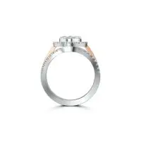 Two-toned Frosty Diamond Ring in Rose 14k Gold