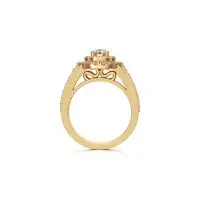 Triple Glitter Diamond Ring in Yellow 10k Gold